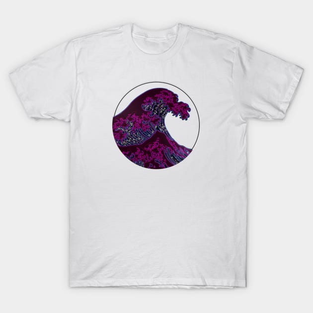 The Great Neon Wave T-Shirt by MakiArts